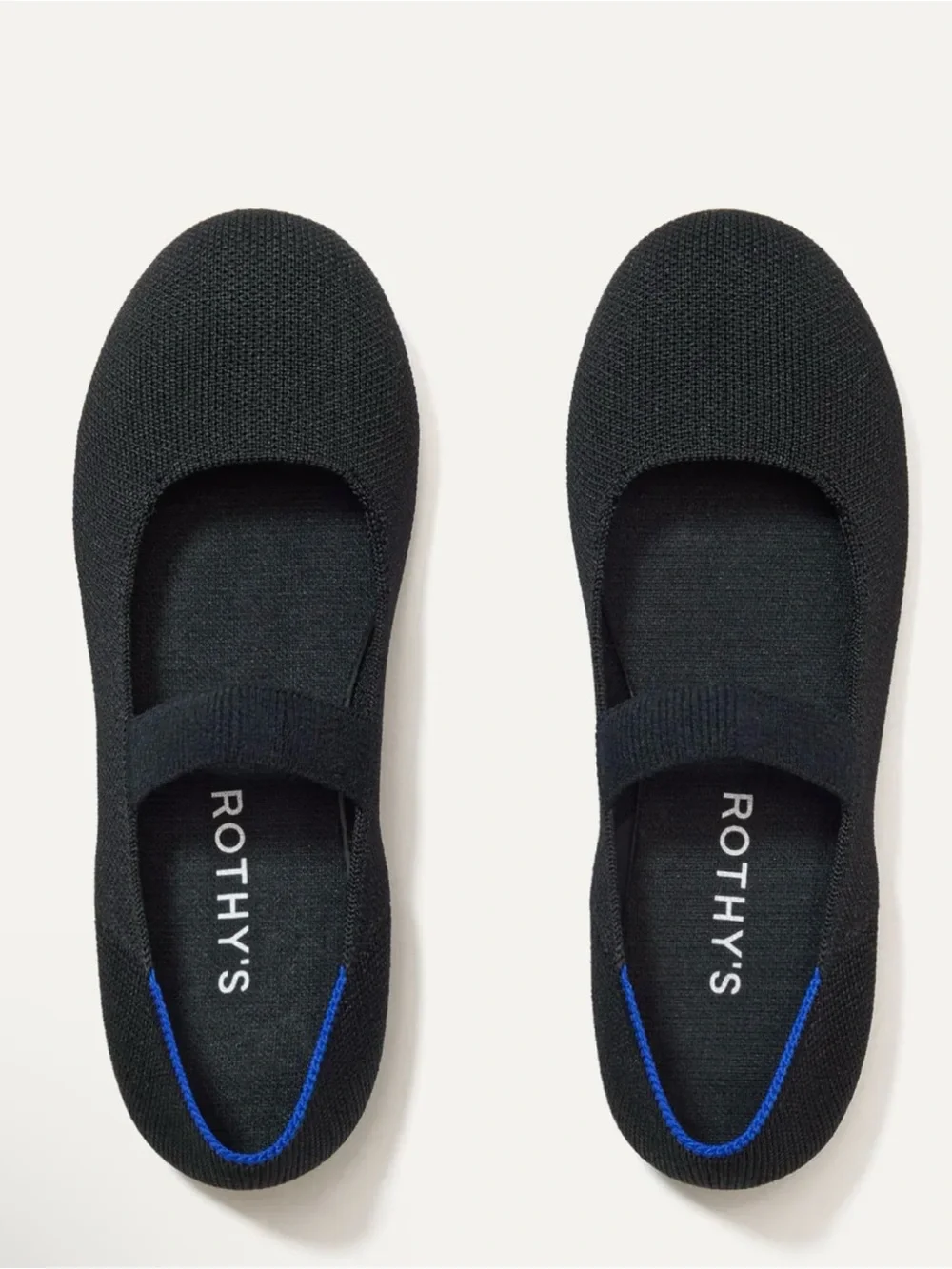 Rothy’s The Kids Mary Jane Slip-On Black  Shoes Ballerina Flats Girls Sz 2  AA27